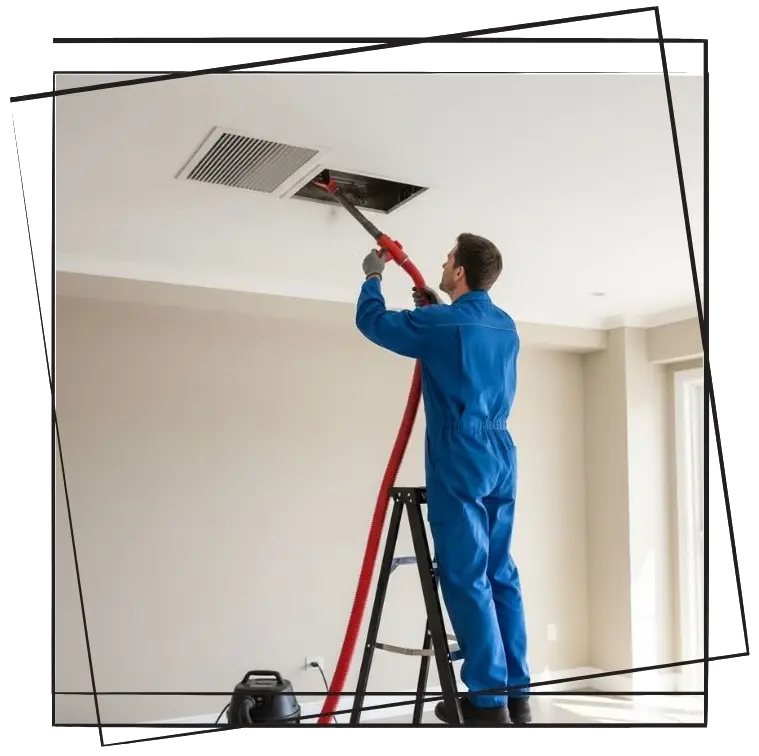 air duct cleaning using powerful suction tools